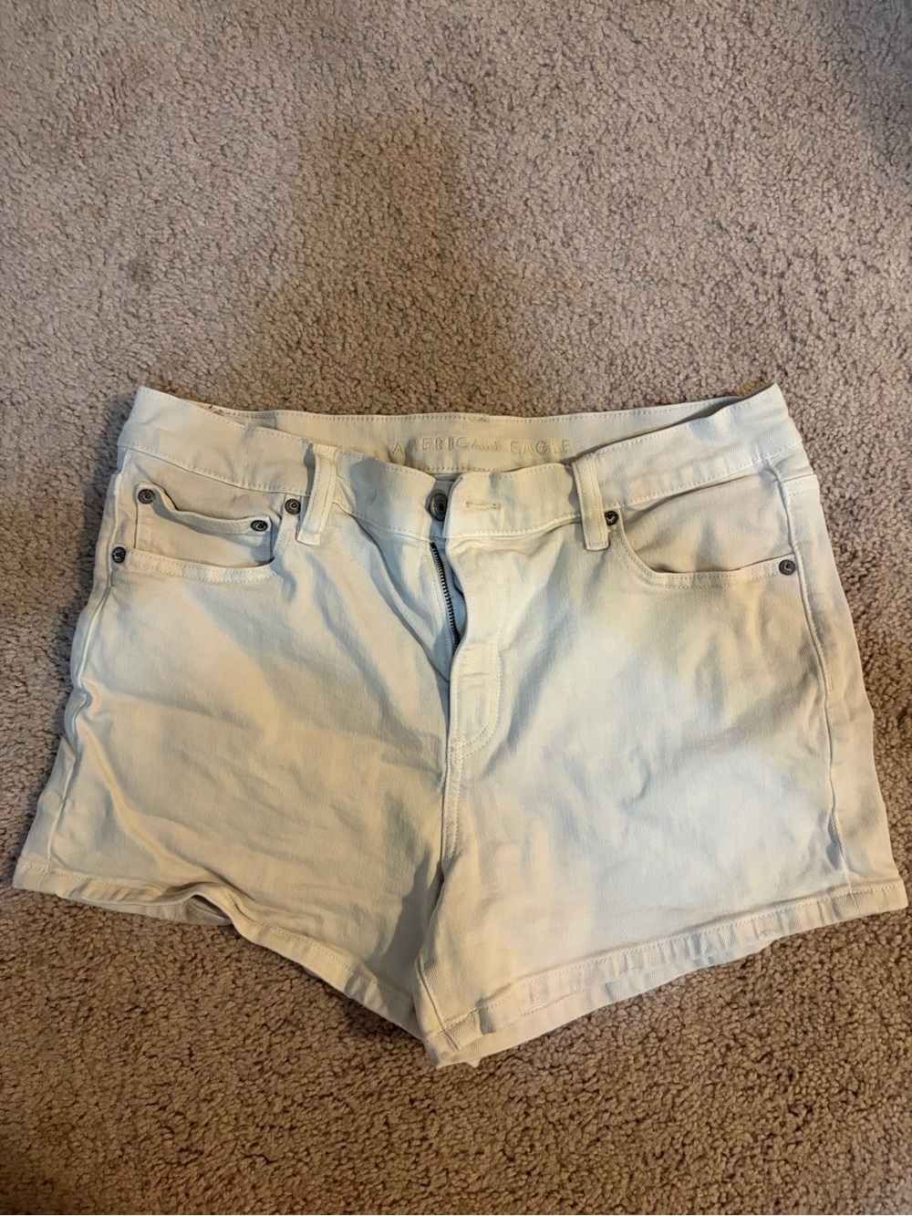 American Eagle Outfitters Light Blue Denim Cutoff Shorts **stains try bleach?